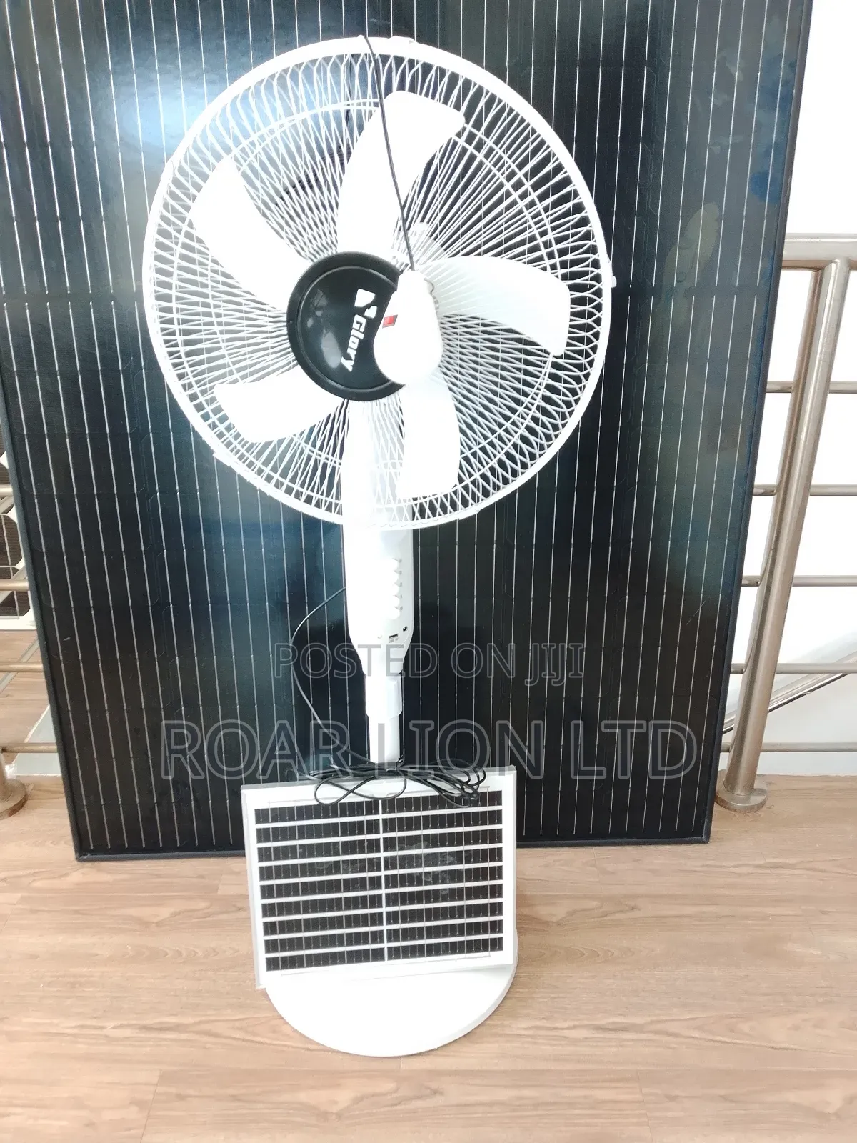 Solar Rechargeable Fan With Panel 16inches