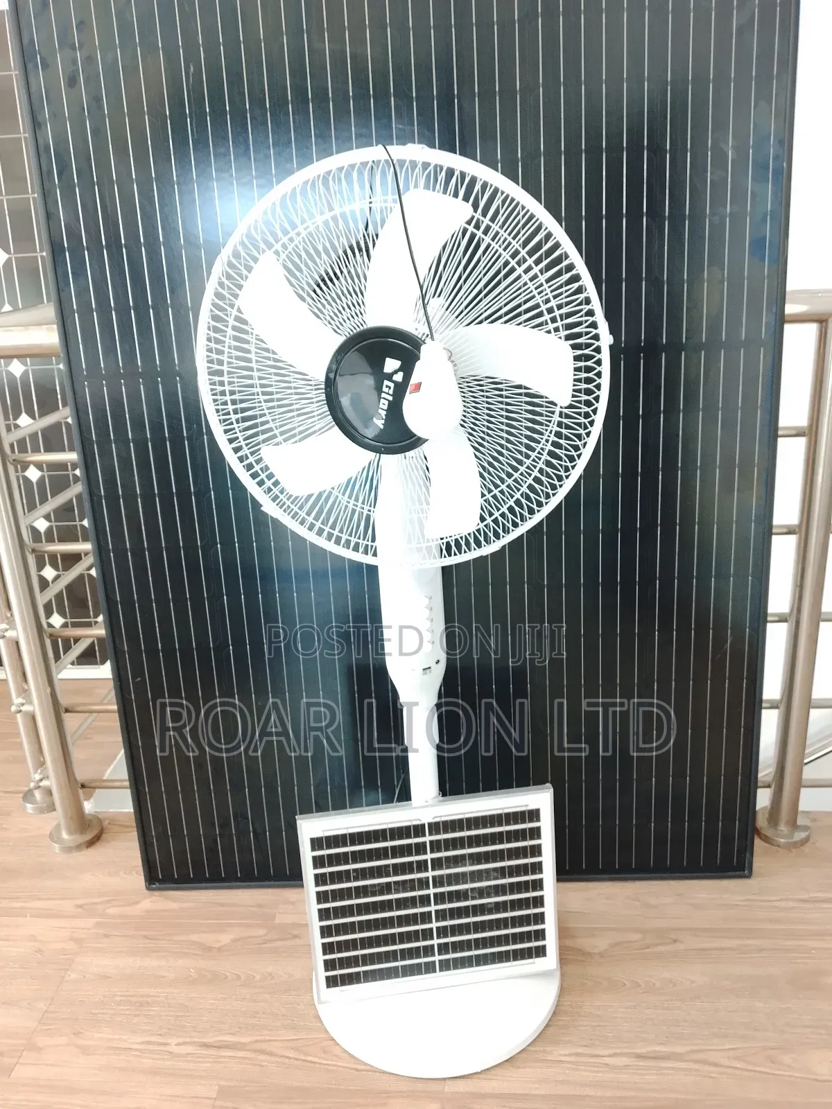 Solar Rechargeable Fan With Panel 16inches