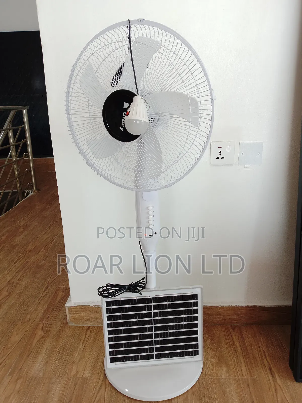 Solar Rechargeable Fan With Panel 16inches