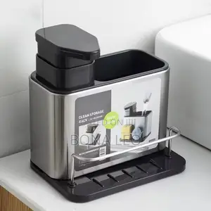 3 In 1 Soap Dish Dispenser Sponge Holder And Stand
