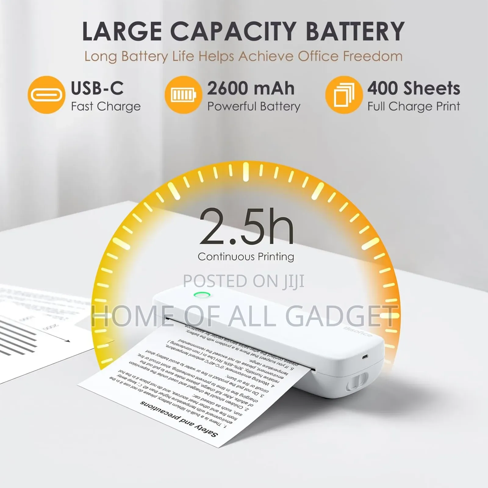 Portable Thermal Rechargeable Printer. Tattoo Printing.