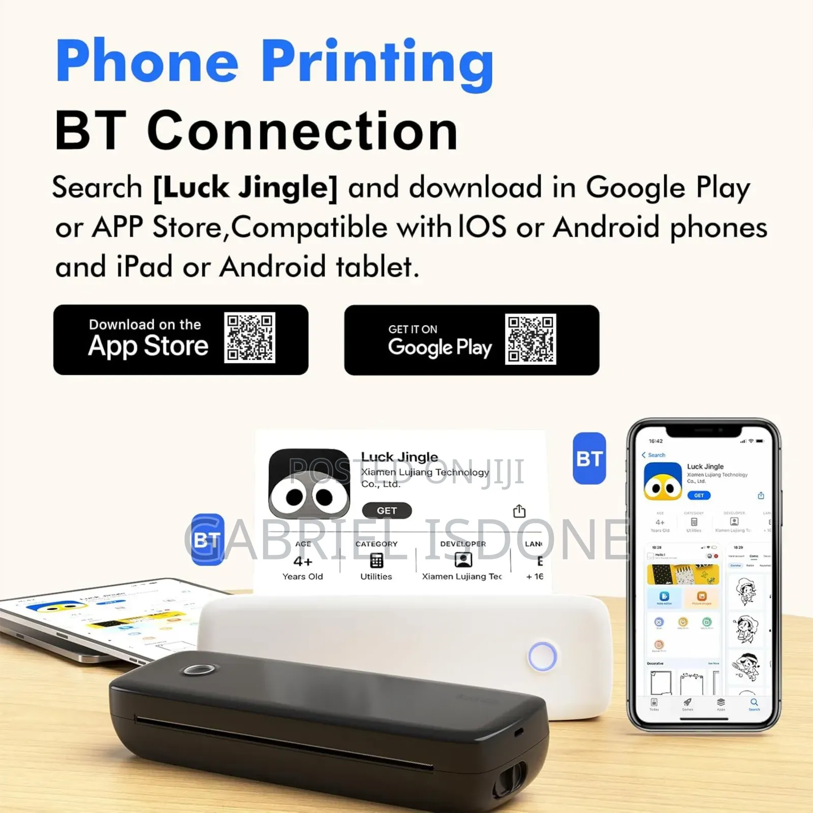 Portable Printer Inkless. Computer Support Two in One