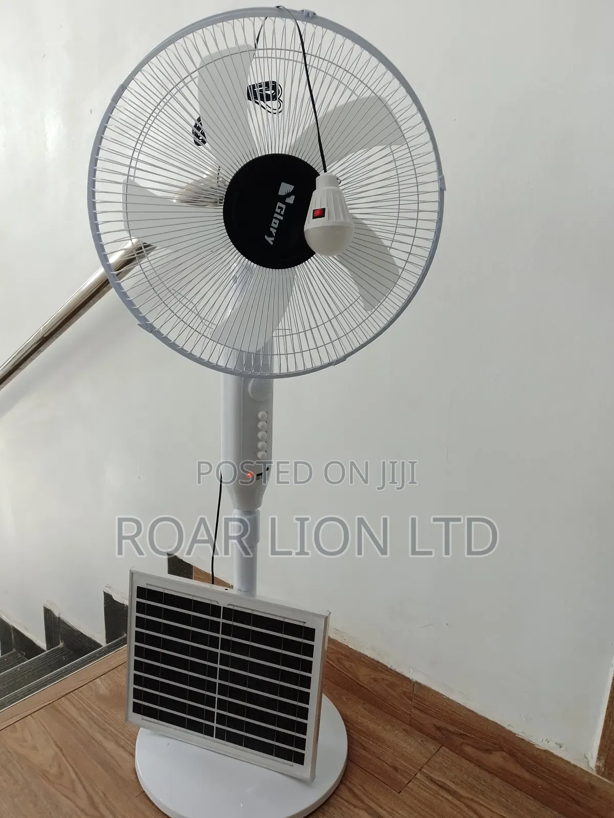 Solar Rechargeable Fan With Panel 16inches