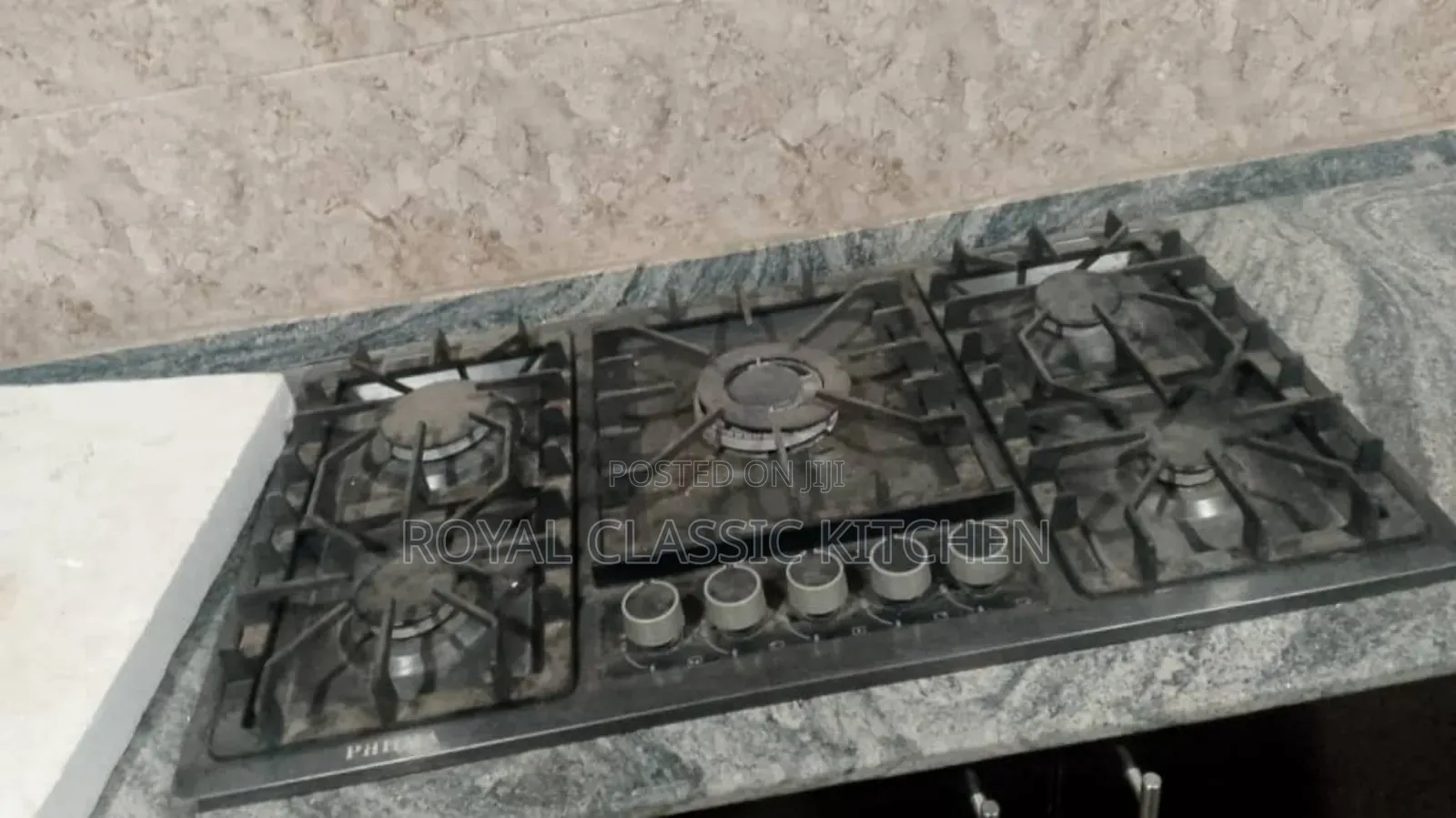 5 Burner Black Steel
