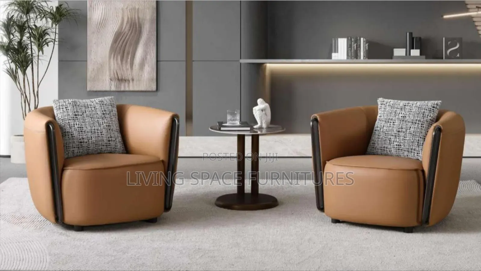 Newly Modern 2 Accent Leather Chairs