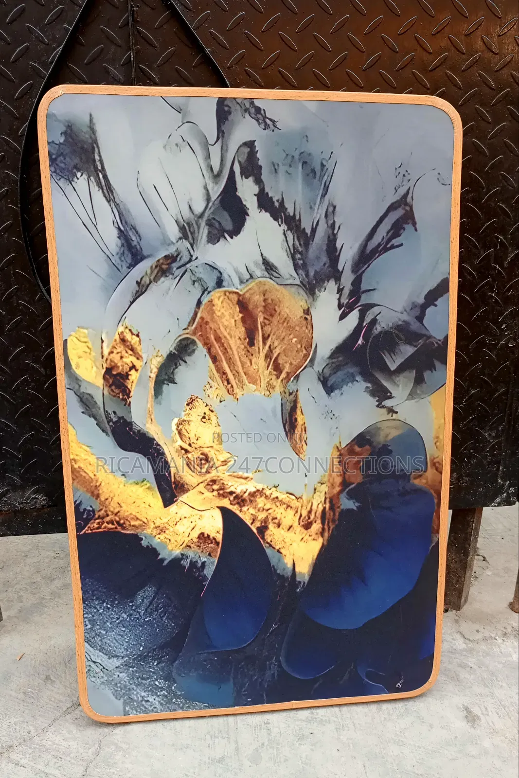 Abstract Artwork on a Frameless Woodwork