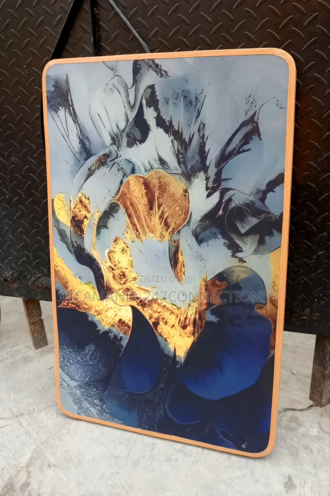 Abstract Artwork on a Frameless Woodwork