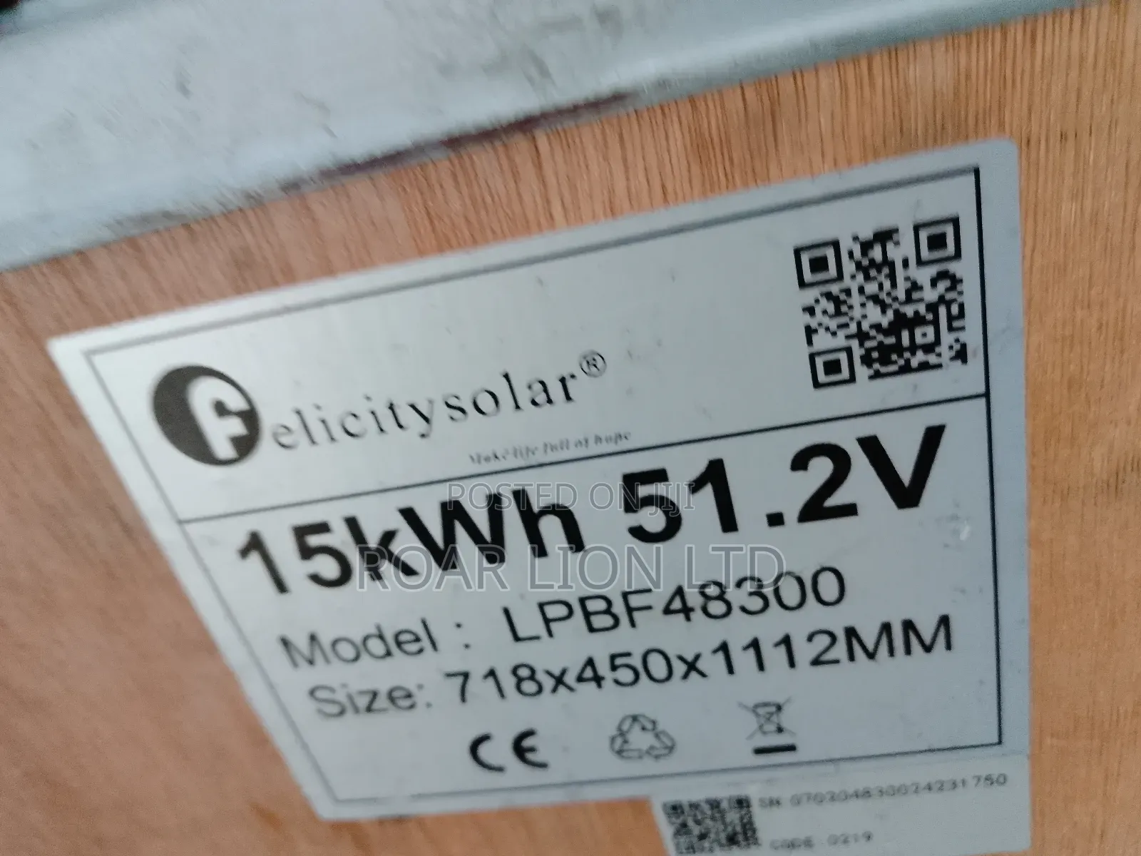 15kwh Felicity Lithium Battery