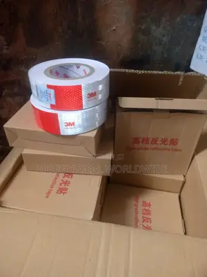 Red and White Adhesive Reflective Tape