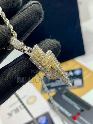 Photo - VVS Diamond Lightening Bolt Pendant and Earring Combo