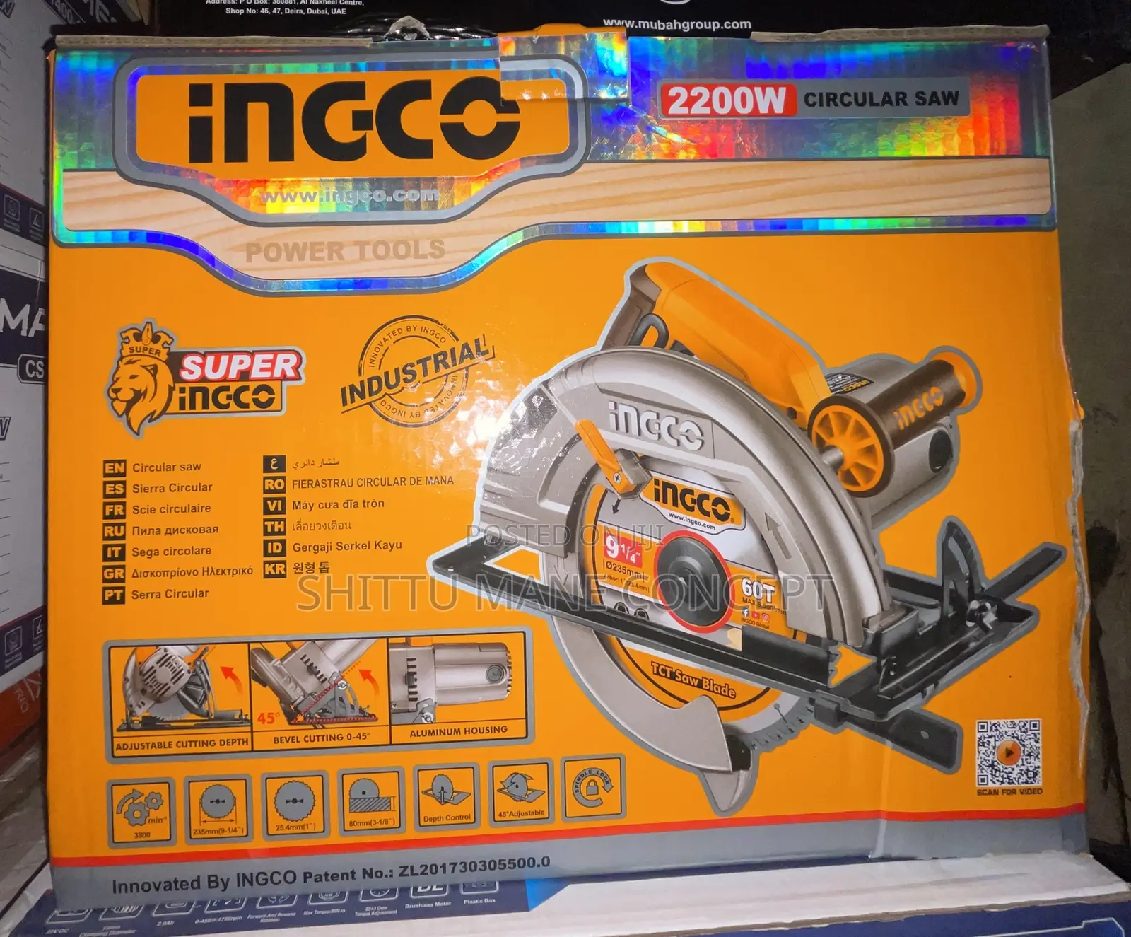 9” Ingco Circular Saw Machine 2200 Watt