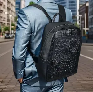 Black Genuine Leather Backpack