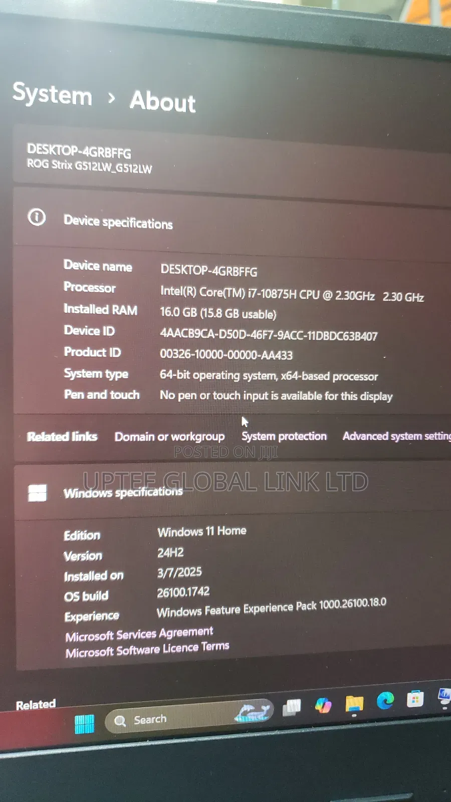 Laptop Asus ROG Strix G15 16GB Intel Core I7 SSD 512GB