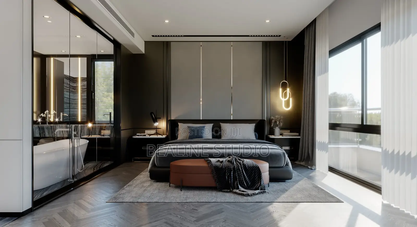 Bedroom and Bathroom Interior