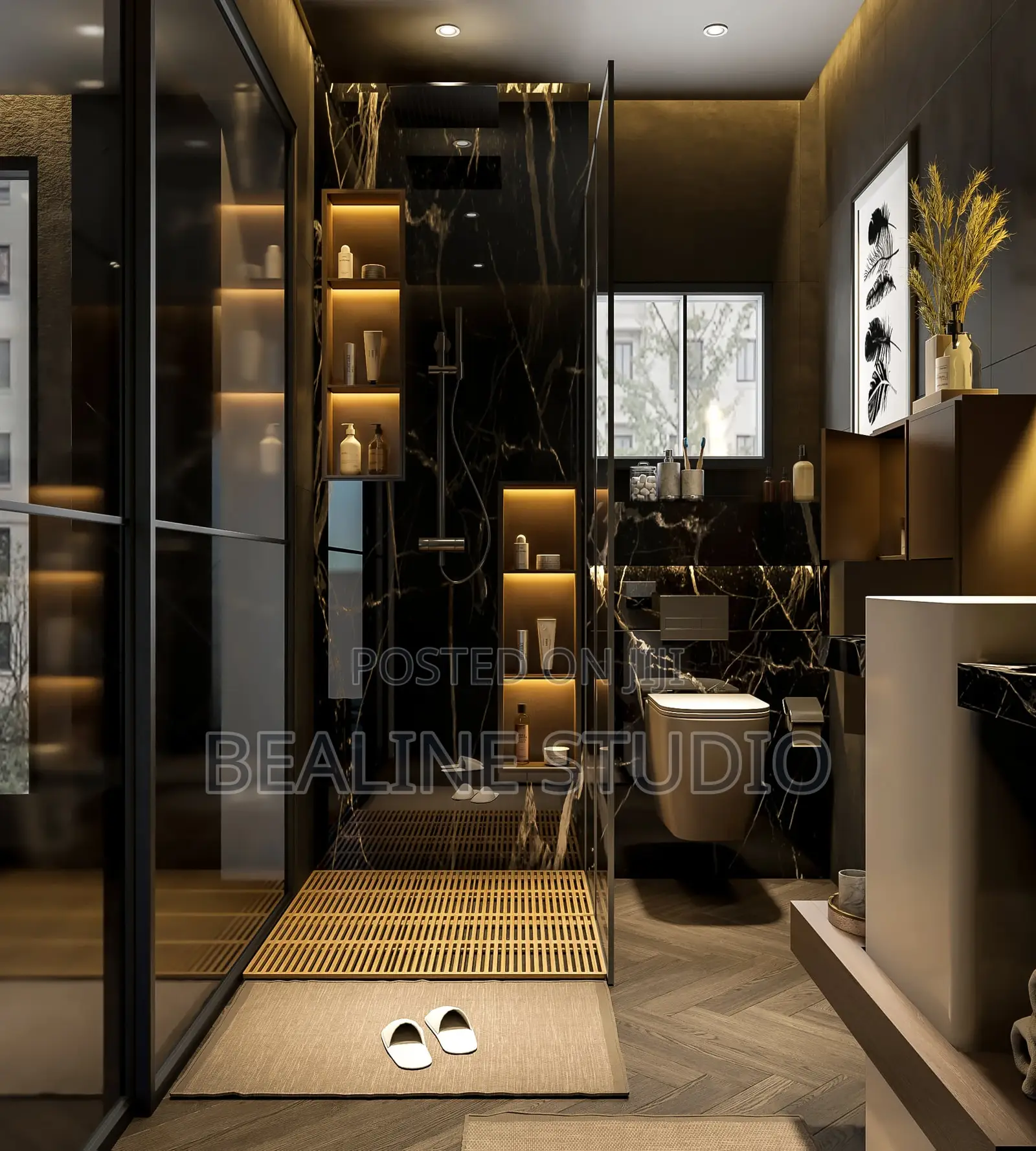 Bedroom and Bathroom Interior