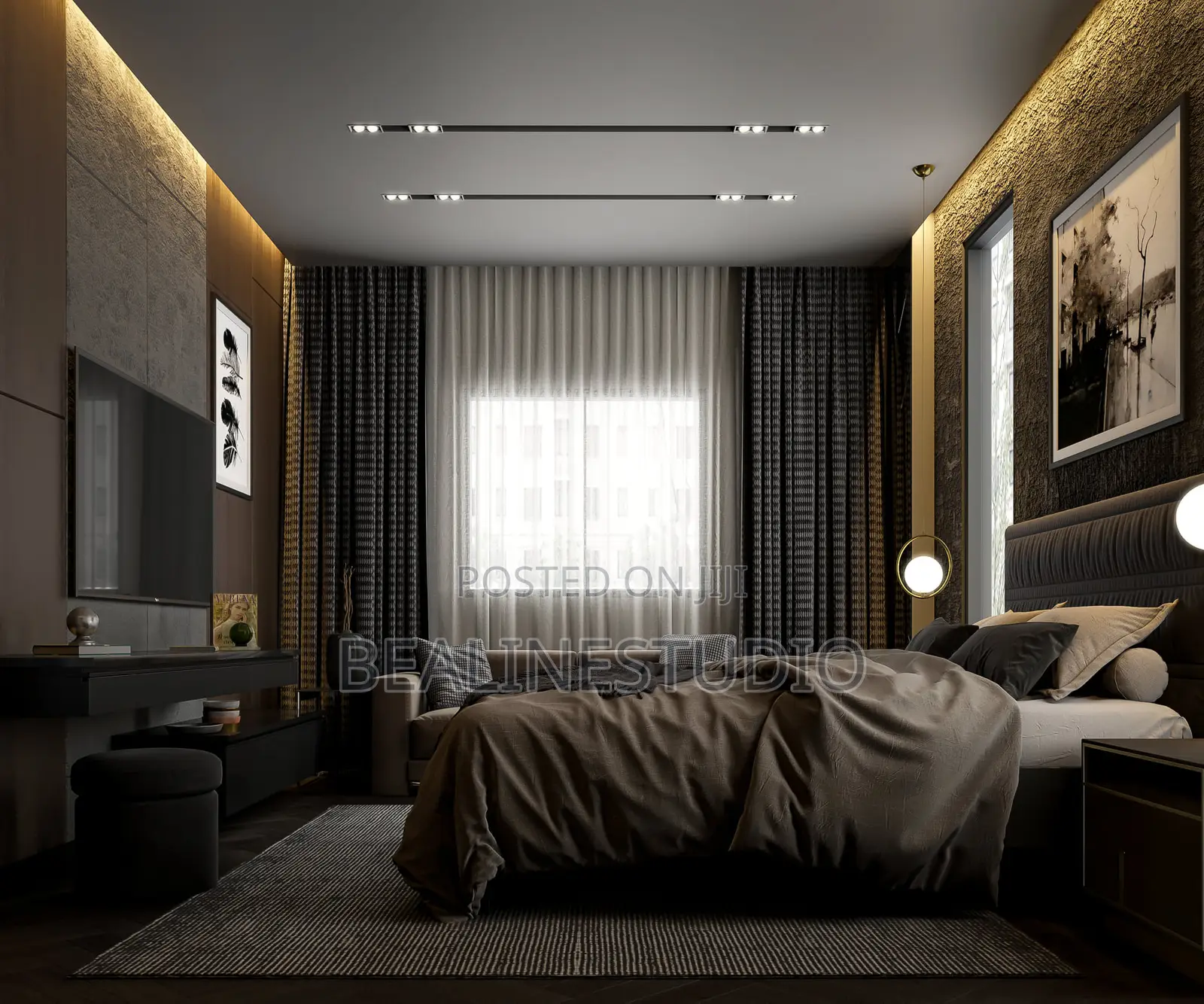 Bedroom and Bathroom Interior