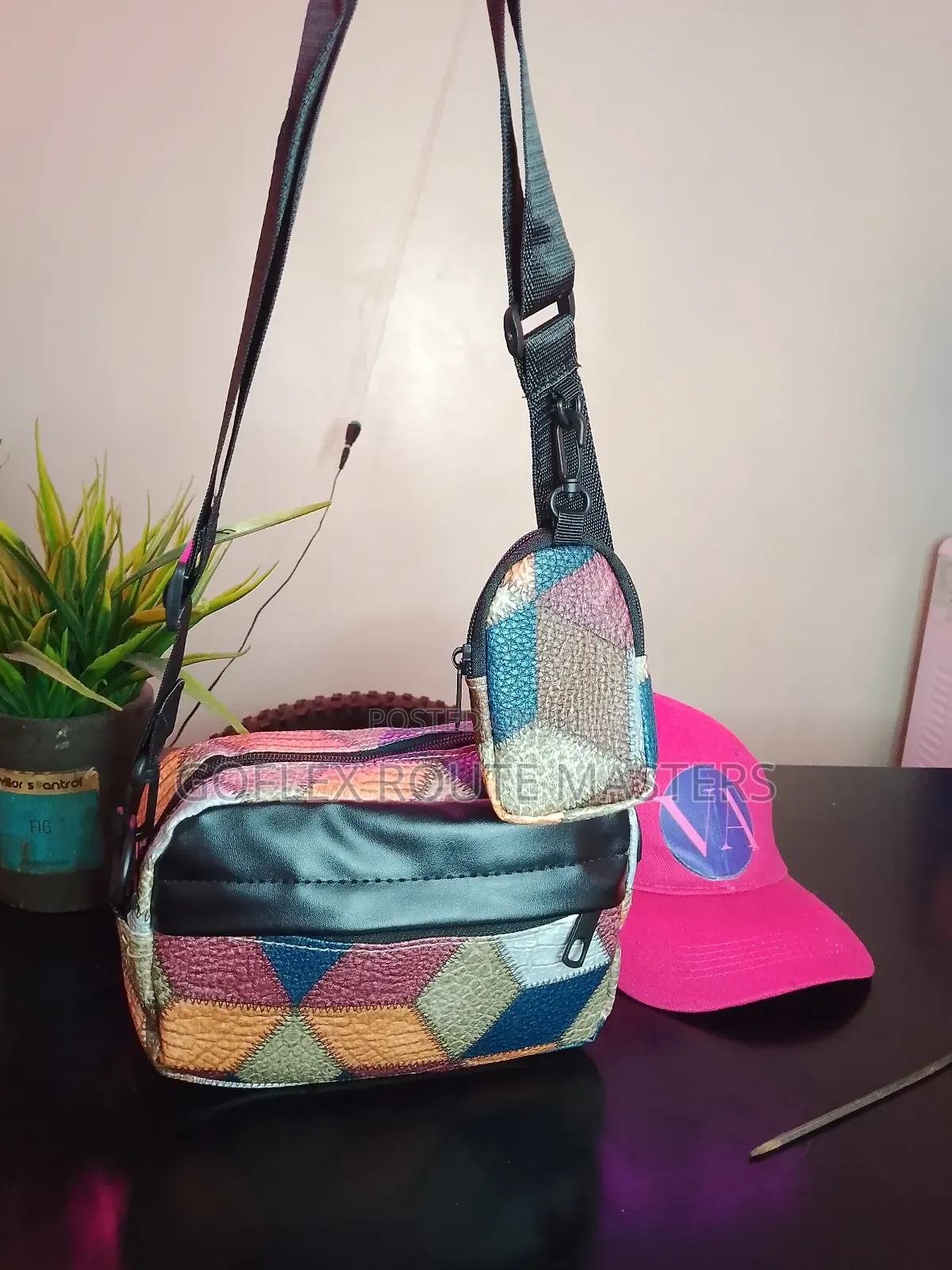 Retro Patch Color Block Cross Bag