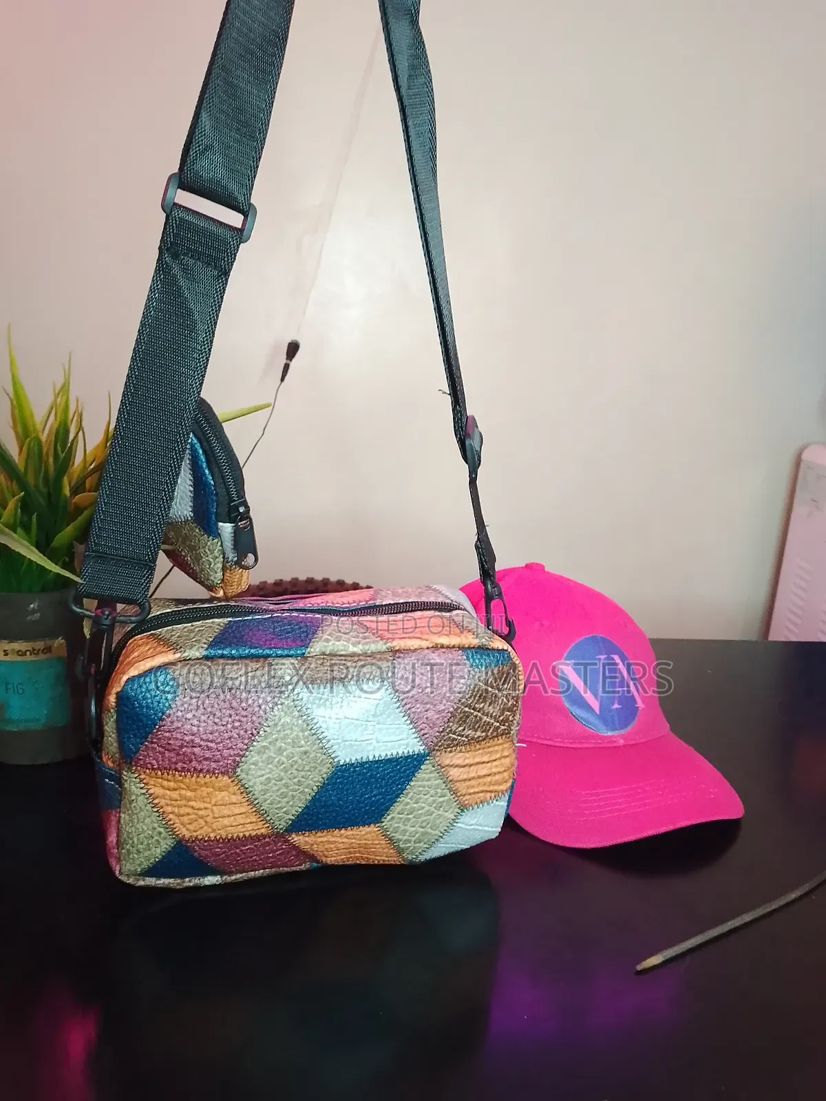 Retro Patch Color Block Cross Bag