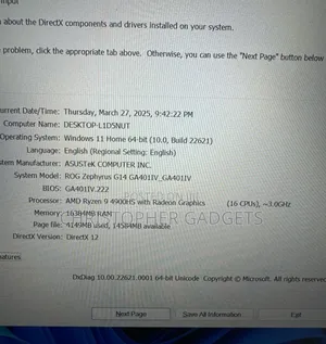 Laptop Asus ROG Zephyrus G14 16GB AMD Ryzen 9 SSD 1T