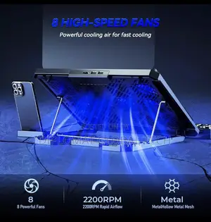 Computer Cooler For Laptop With 8 Silent Fans