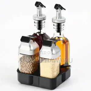 Oil Vinegar,Salt Pepper 4pcs Confinement Bottle Set