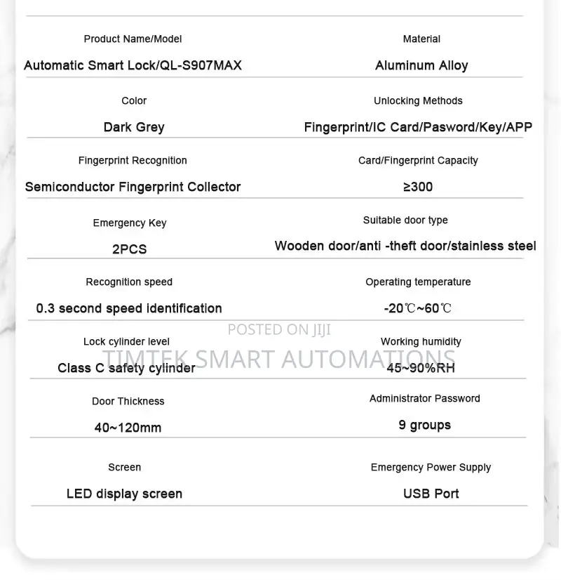 Waterproof Smart Locks Intelligent App
