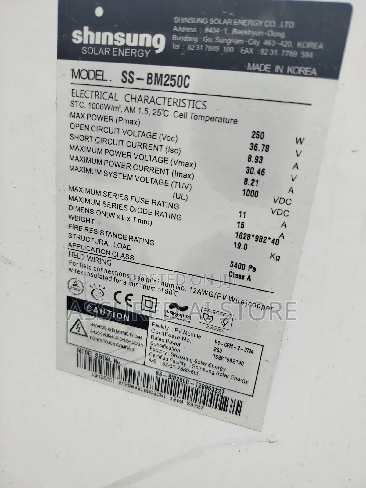 Solar 250watt Mono Tokunbo Solar Panel
