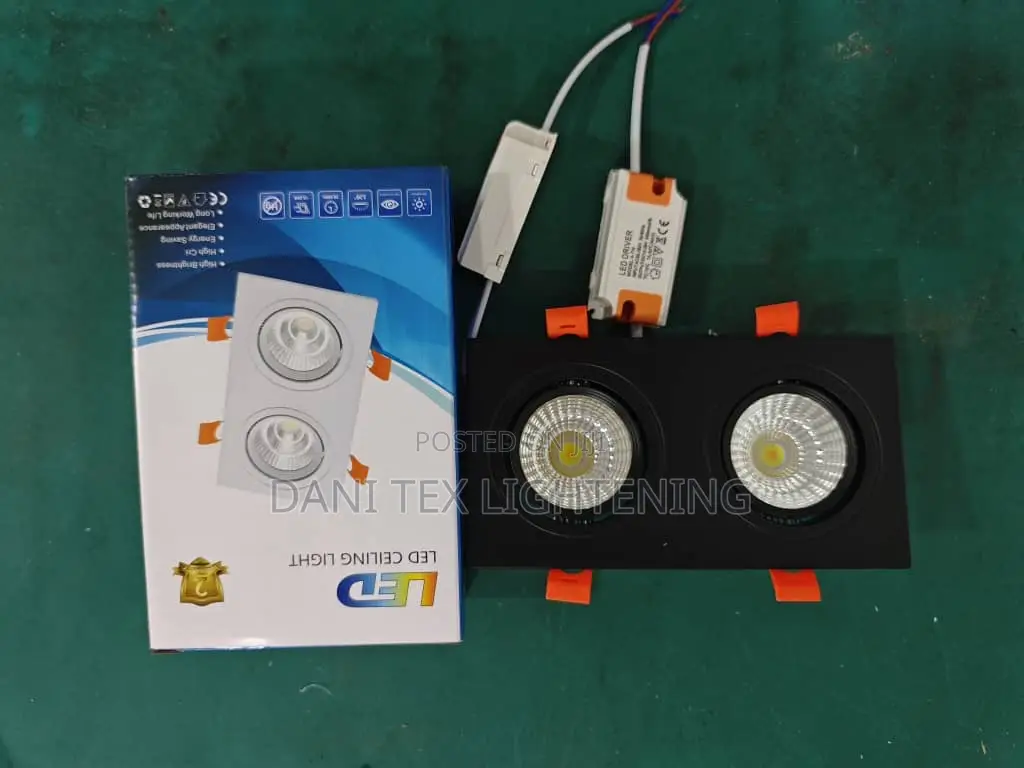 1pcs Double Square Led Downlight Light Cob Ceiling Spotligh