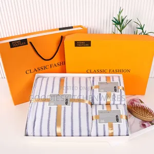 3 in 1 Towel Stripe With Gift Box