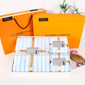 3 in 1 Towel Stripe With Gift Box