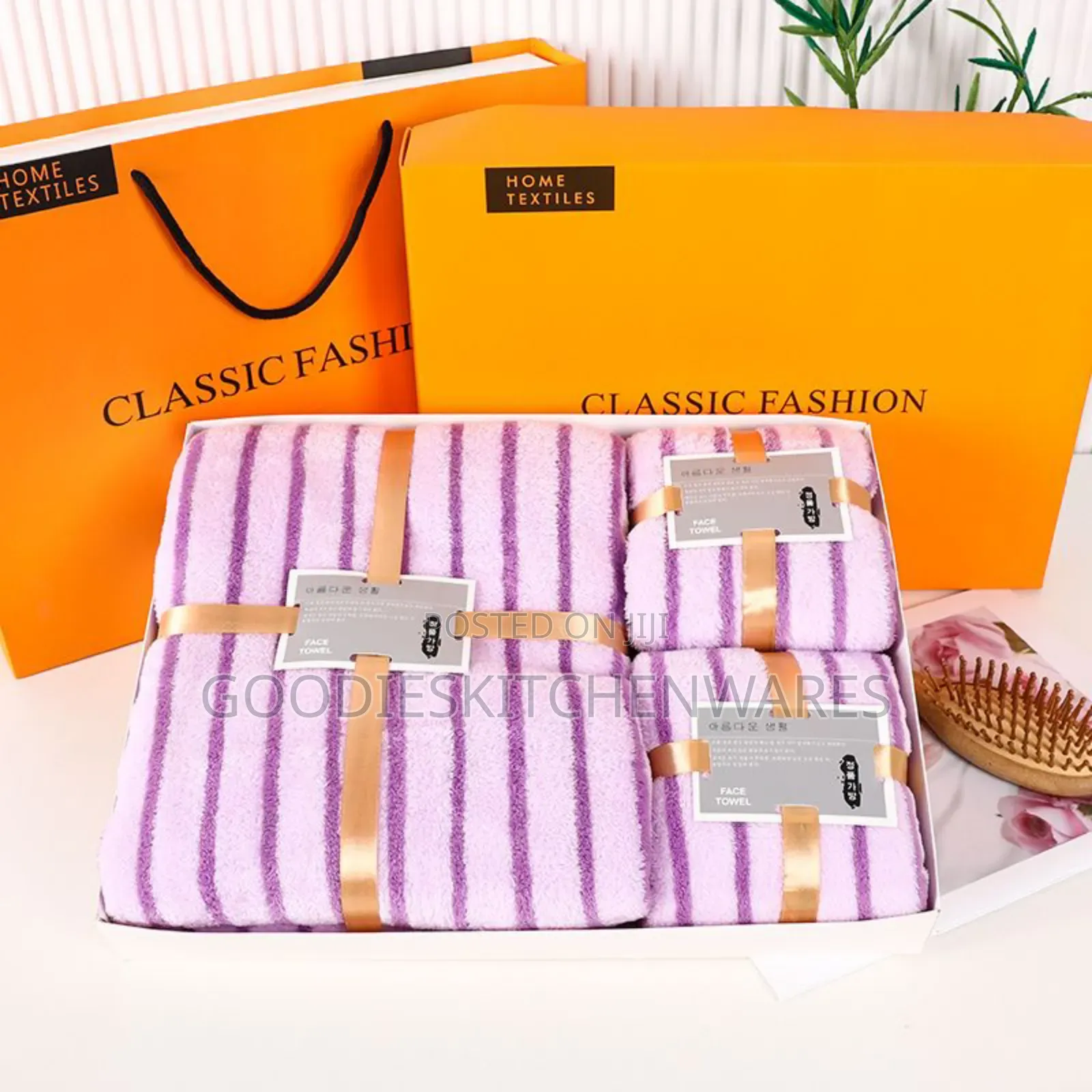 3 in 1 Towel Stripe With Gift Box