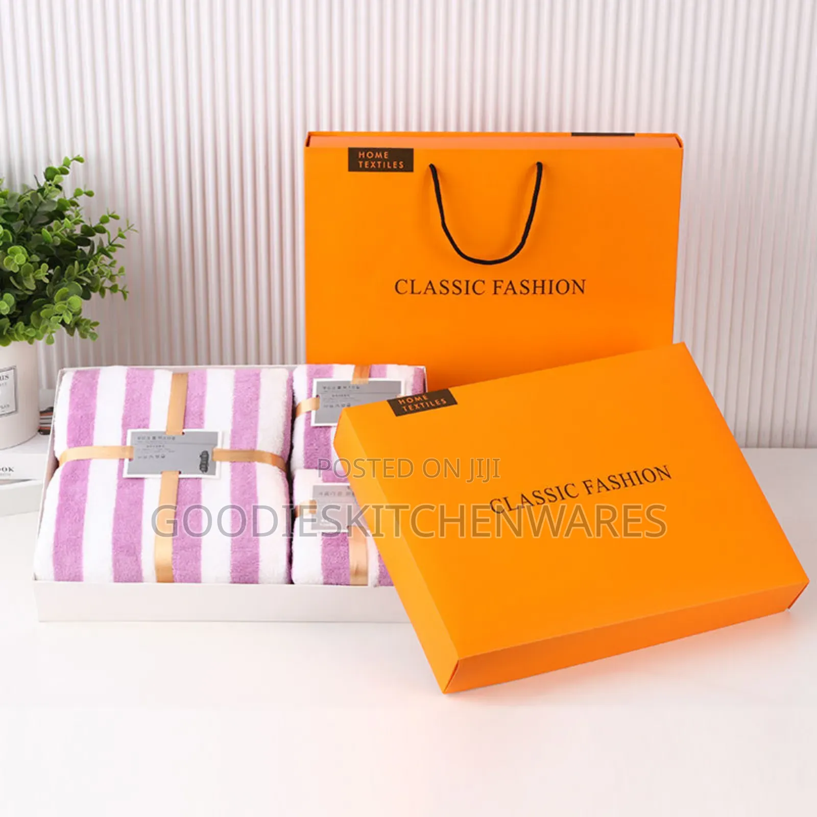 3 in 1 Towel Stripe With Gift Box