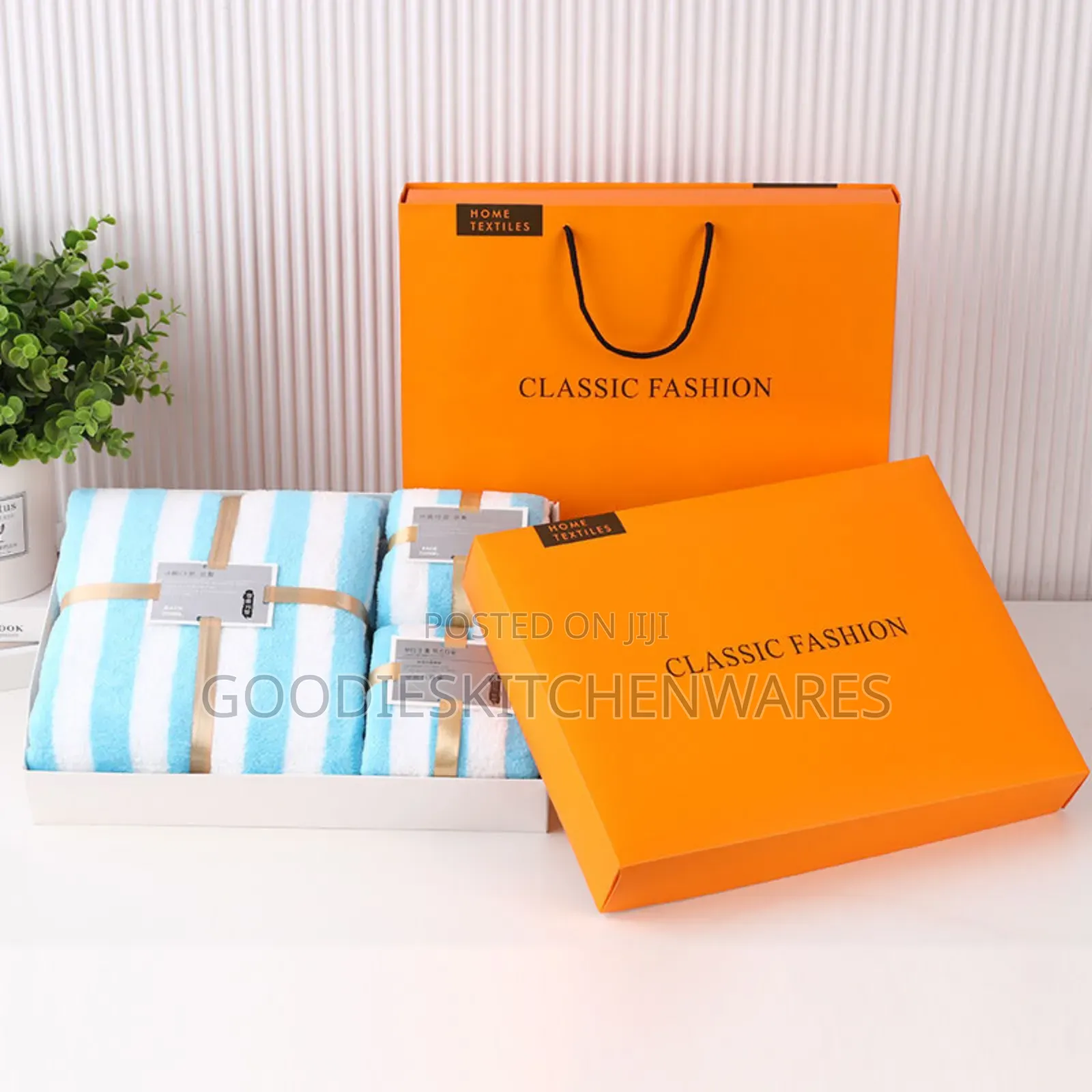 3 in 1 Towel Stripe With Gift Box