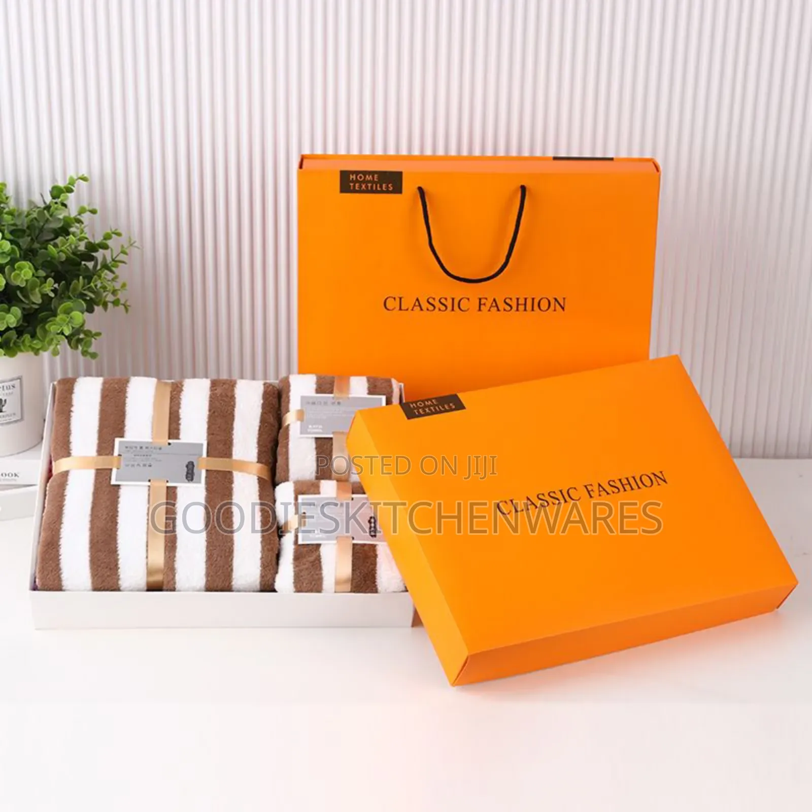 3 in 1 Towel Stripe With Gift Box