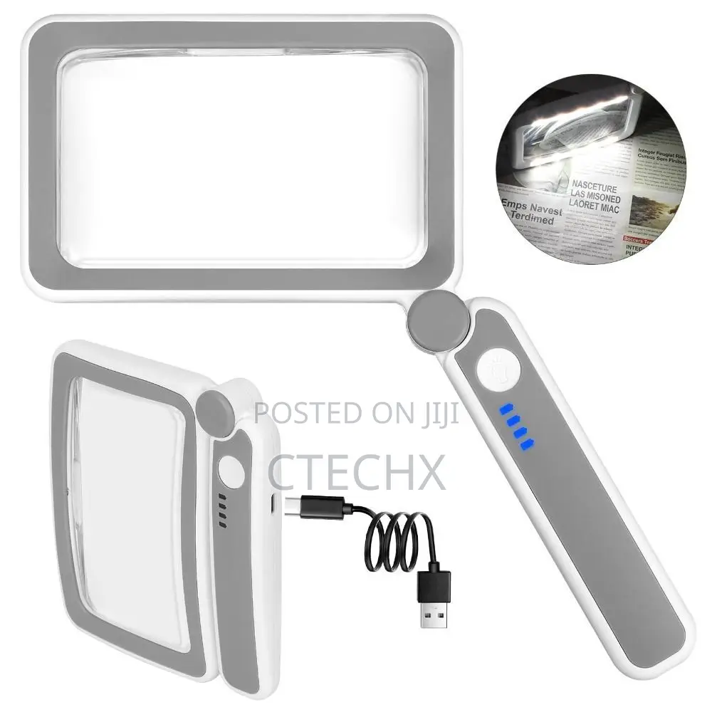30x Foldable Magnifying Glass With Led Light