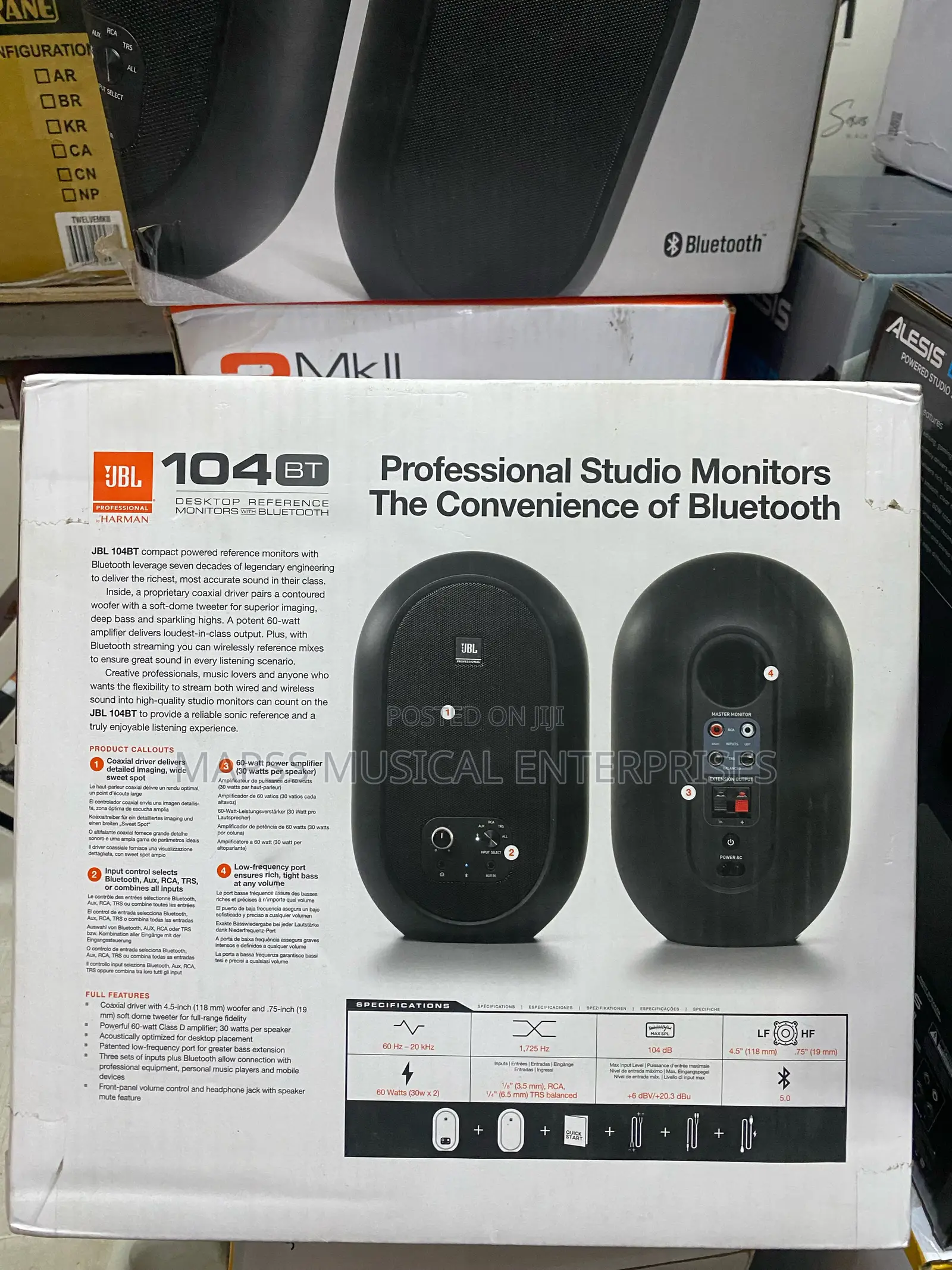 JBL 104-Bt Compact Desktop Reference Monitors