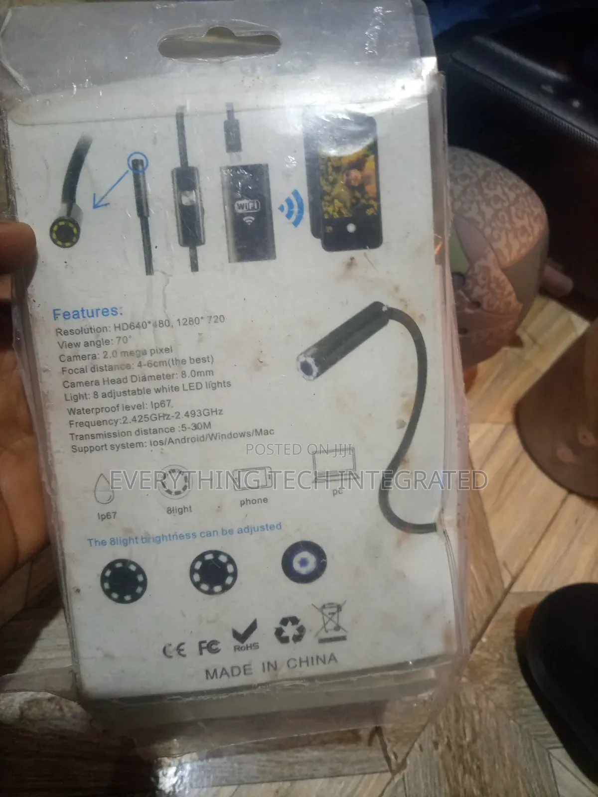 Inspection Mirror Wifi Endoscope 8mm Waterproof