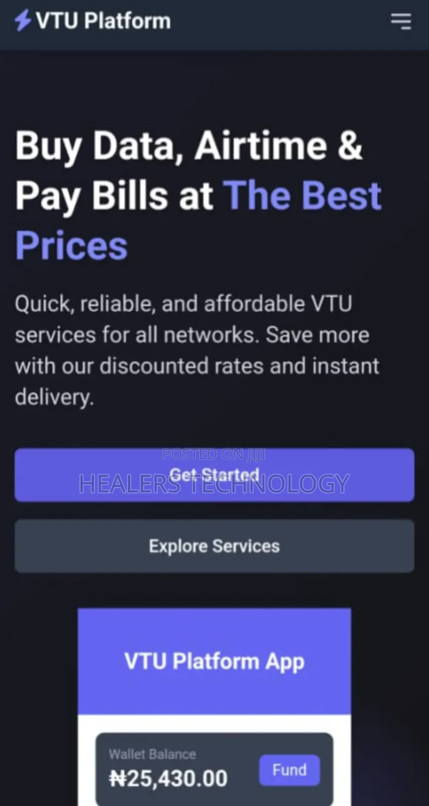 Own A Standard Vtu Website