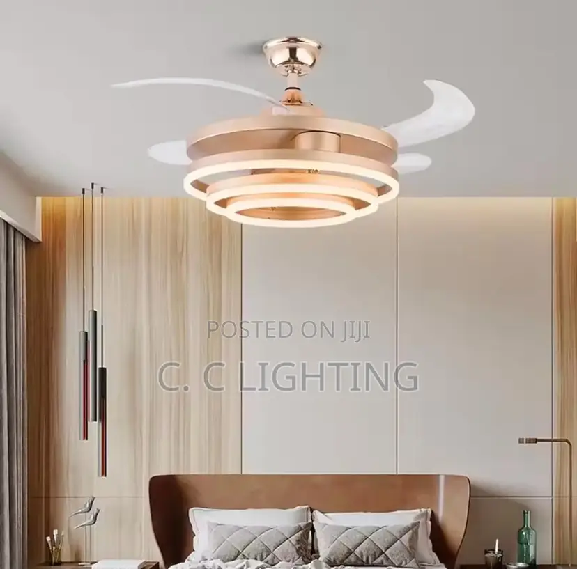 Fan Lamp Ceiling Chandelier Light Invisible Nordic