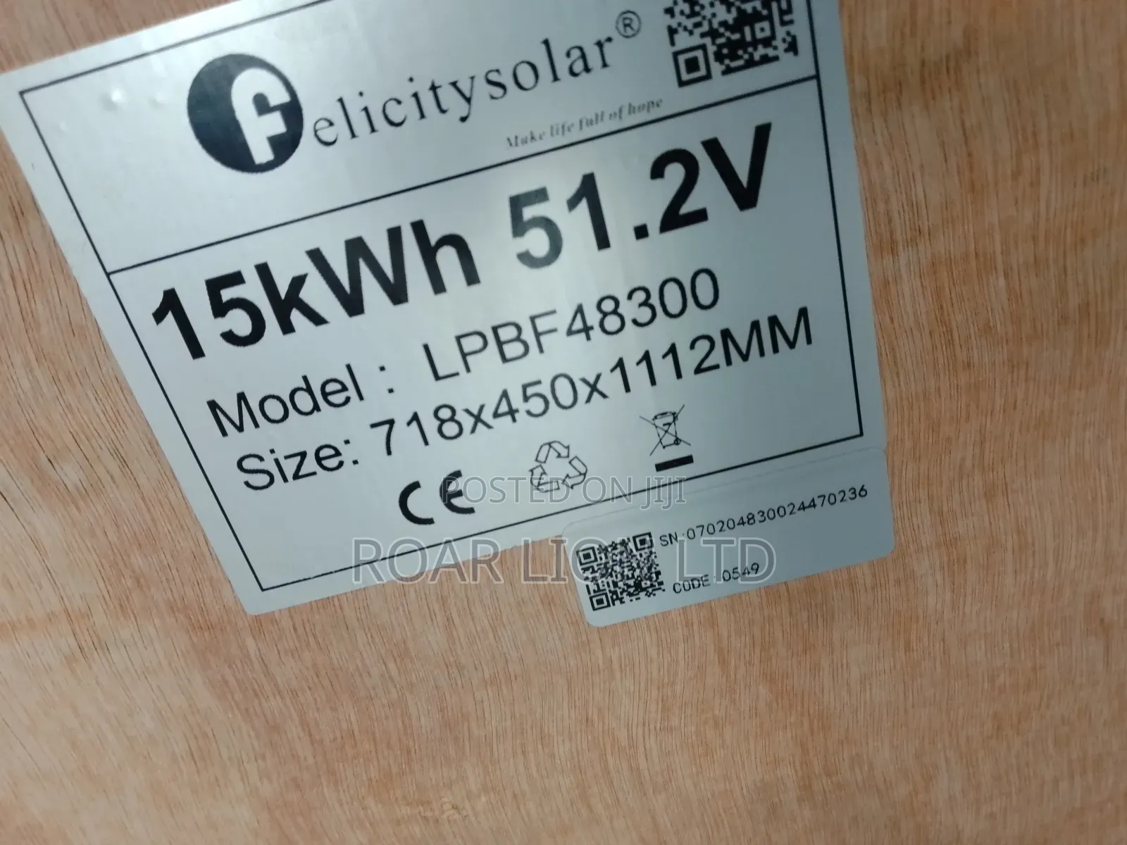 15kwh Felicity Lithium Battery