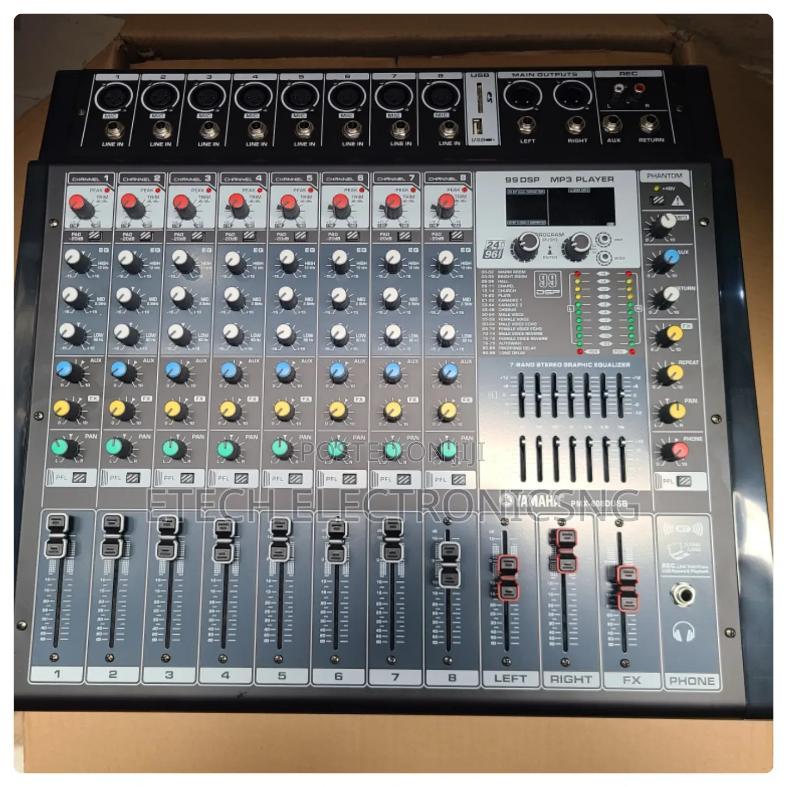 Yamaha 8 Channels Powered Mixer With Bluetooth and Usb