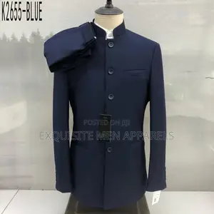 High End Turkish Made Maligan Bishop Neck Safari Men’S Suit
