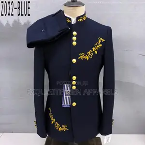 Matured Men High Quality Bishop Neck Safari Suit
