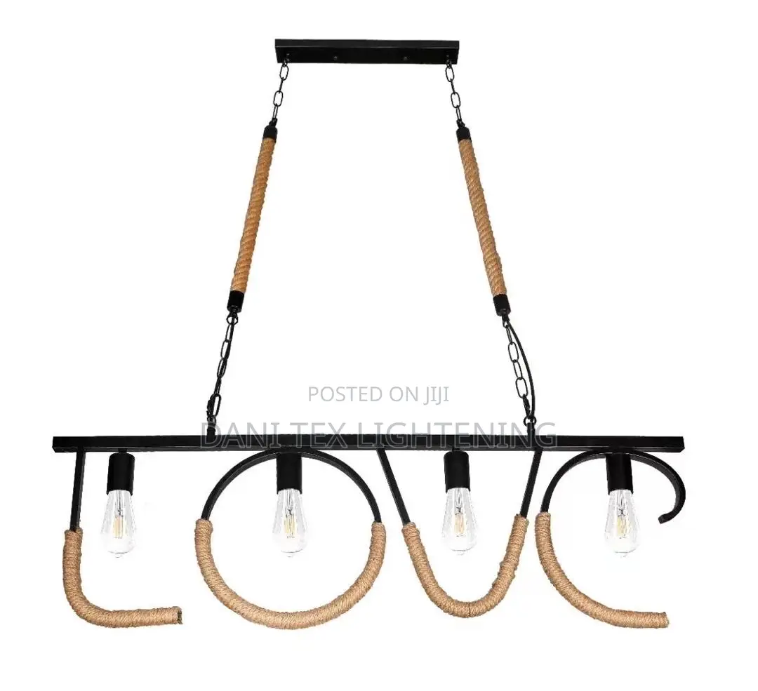 Creative Retro Led Hemp Rope Iron Pendant Light E27 Home