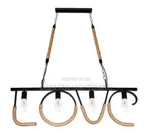 Creative Retro Led Hemp Rope Iron Pendant Light E27 Home