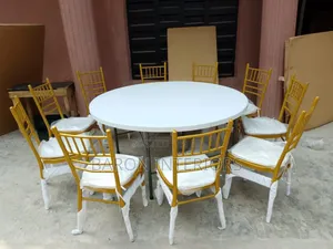 Conference Portable White Round Table Set