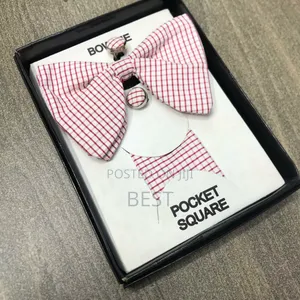 Patterned Butterfly Bow Ties With Pocket Square Cufflinks