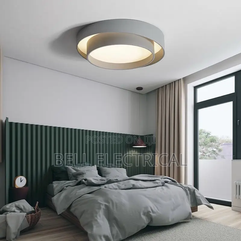 Home Decor Bedroom Gray Circle Lamp
