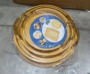 3 in 1 Bamboo Tray Set Round
