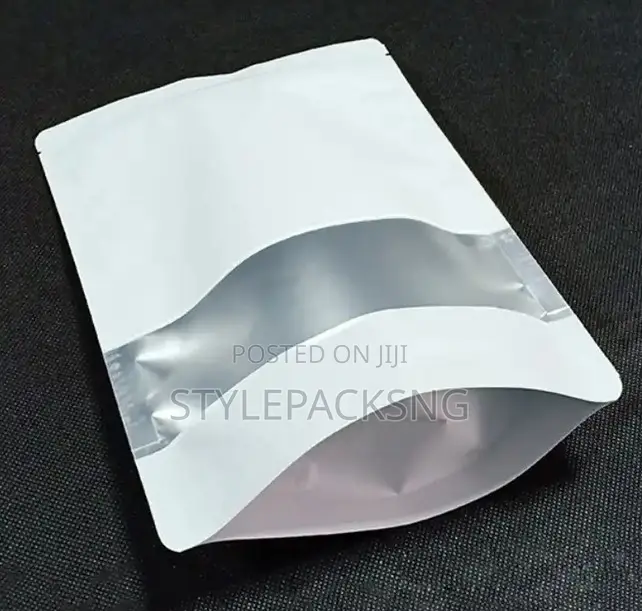 White Foil With Window Pouch 12cm X 18cm